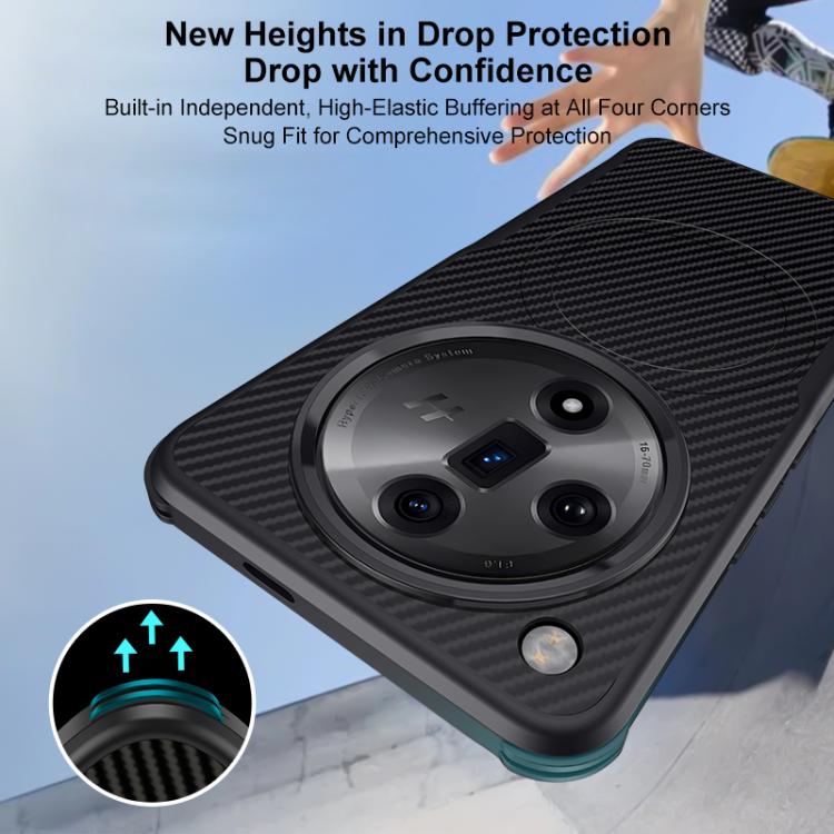 For OPPO Find X7 Ultra Blade-Style Carbon Fiber Texture Magnetic Skin-Feel Phone Case