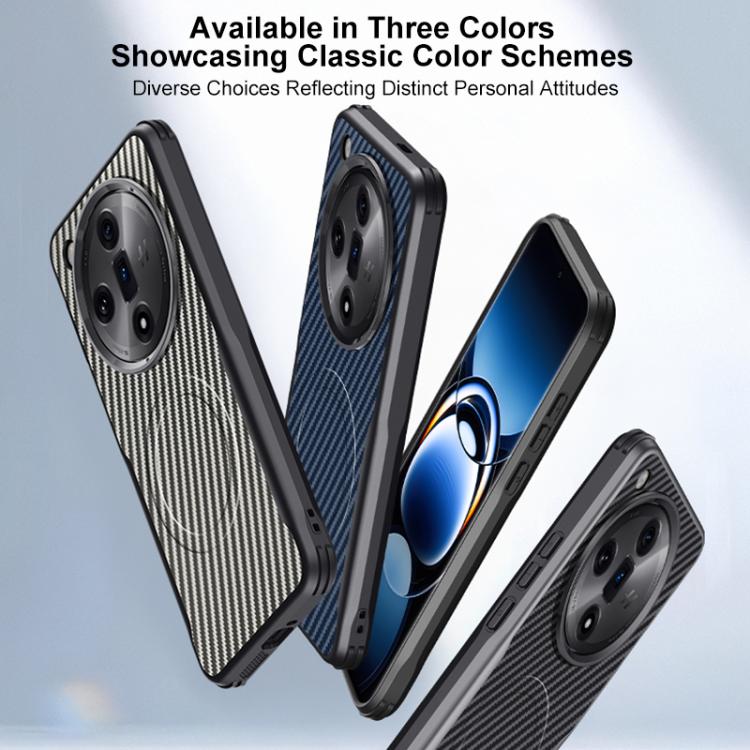 For OPPO Find X7 Ultra Blade-Style Carbon Fiber Texture Magnetic Skin-Feel Phone Case