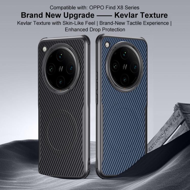 For OPPO Find X8 Blade-Style Carbon Fiber Texture Magnetic Skin-Feel Phone Case