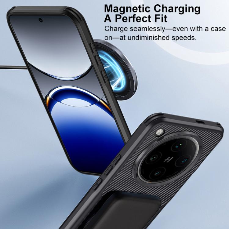 For OPPO Find X8 Blade-Style Carbon Fiber Texture Magnetic Skin-Feel Phone Case