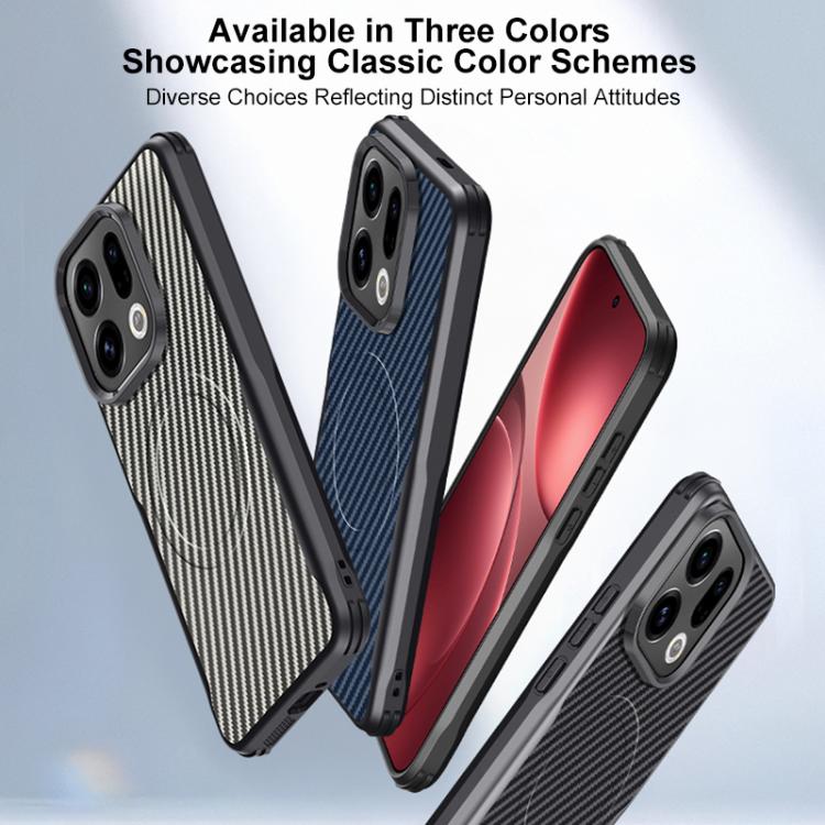 For OPPO Find X9 Blade-Style Carbon Fiber Texture Magnetic Skin-Feel Phone Case