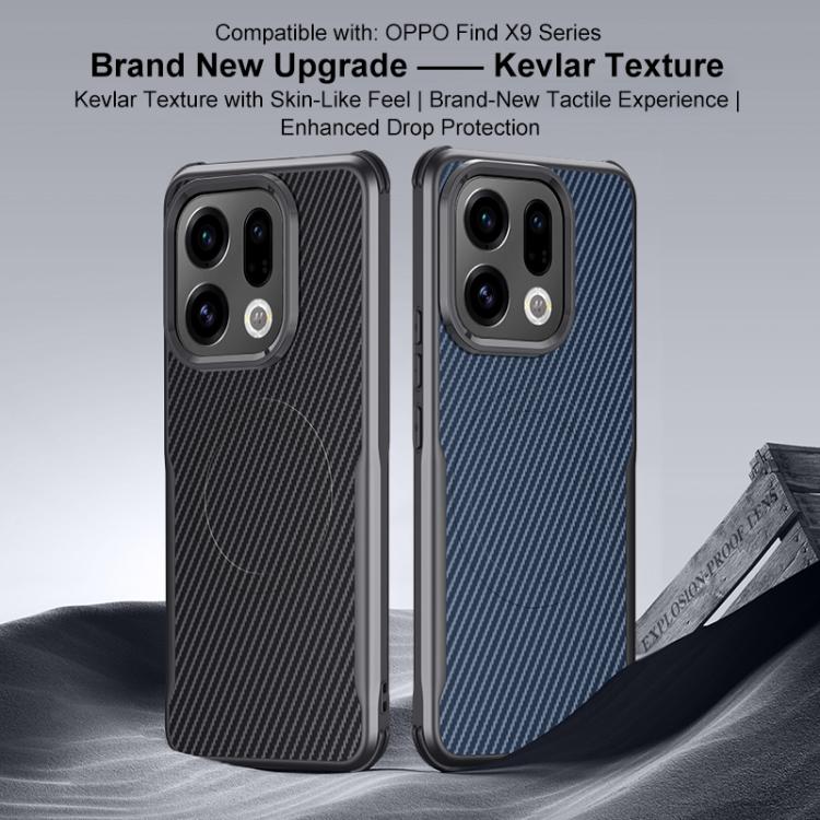 For OPPO Find X9 Pro Blade-Style Carbon Fiber Texture Magnetic Skin-Feel Phone Case