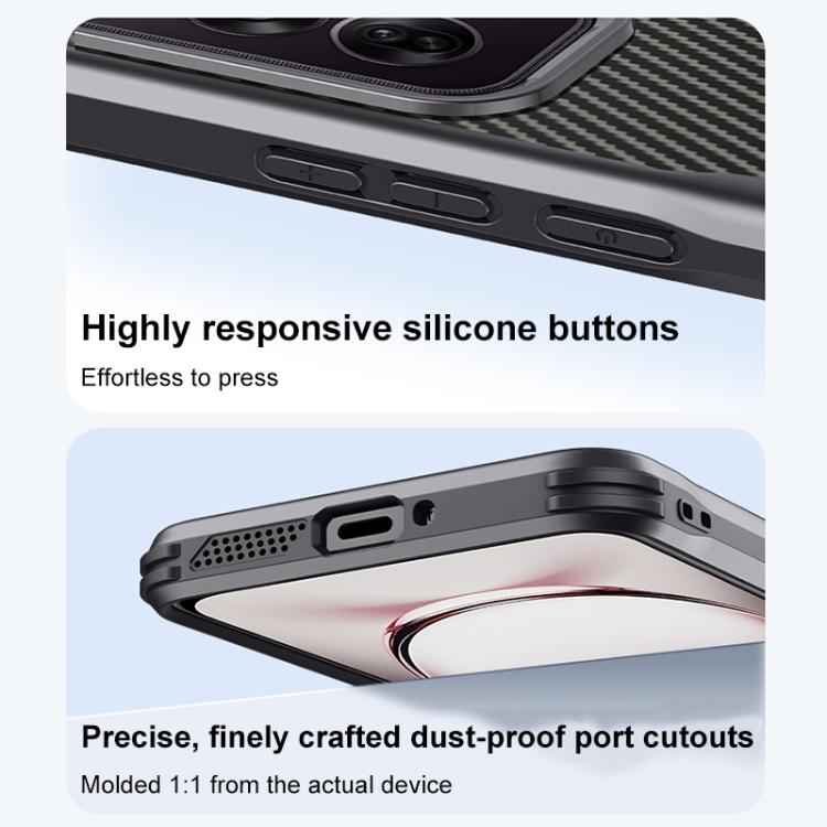 For OPPO Reno12 Global Blade-Style Carbon Fiber Texture Magnetic Skin-Feel Phone Case