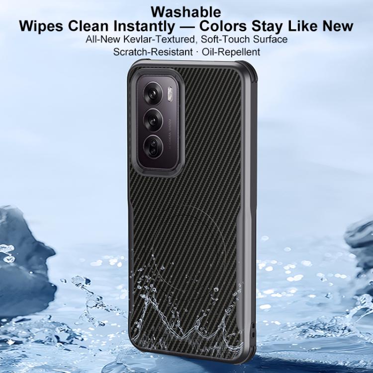 For OPPO Reno12 Pro Global Blade-Style Carbon Fiber Texture Magnetic Skin-Feel Phone Case