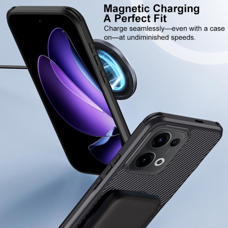 For OPPO Reno13 Global Blade-Style Carbon Fiber Texture Magnetic Skin-Feel Phone Case