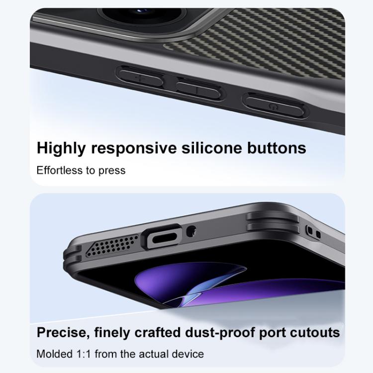 For OPPO Reno13 Global Blade-Style Carbon Fiber Texture Magnetic Skin-Feel Phone Case