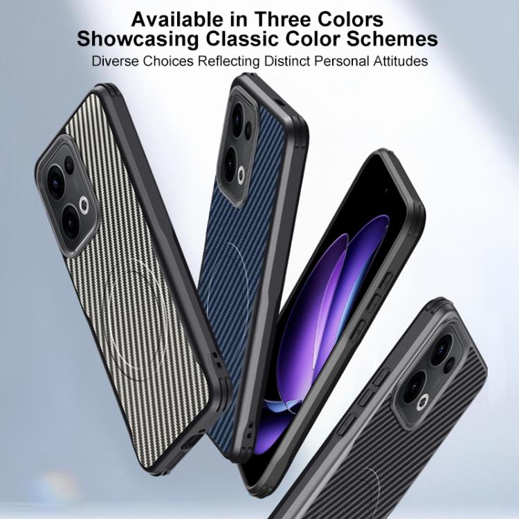 For OPPO Reno13 Global Blade-Style Carbon Fiber Texture Magnetic Skin-Feel Phone Case