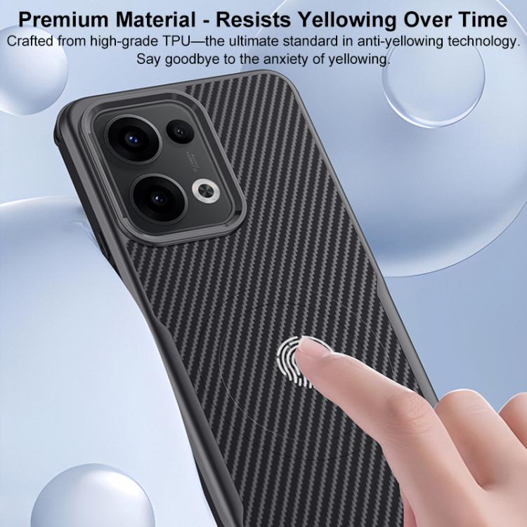 For OPPO Reno13 Global Blade-Style Carbon Fiber Texture Magnetic Skin-Feel Phone Case