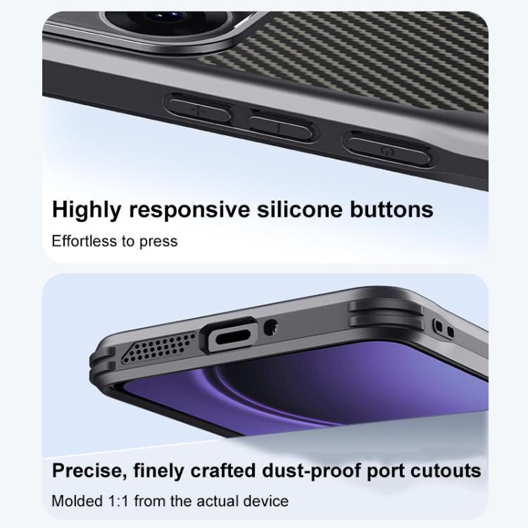 For OPPO Reno14 Global Blade-Style Carbon Fiber Texture Magnetic Skin-Feel Phone Case