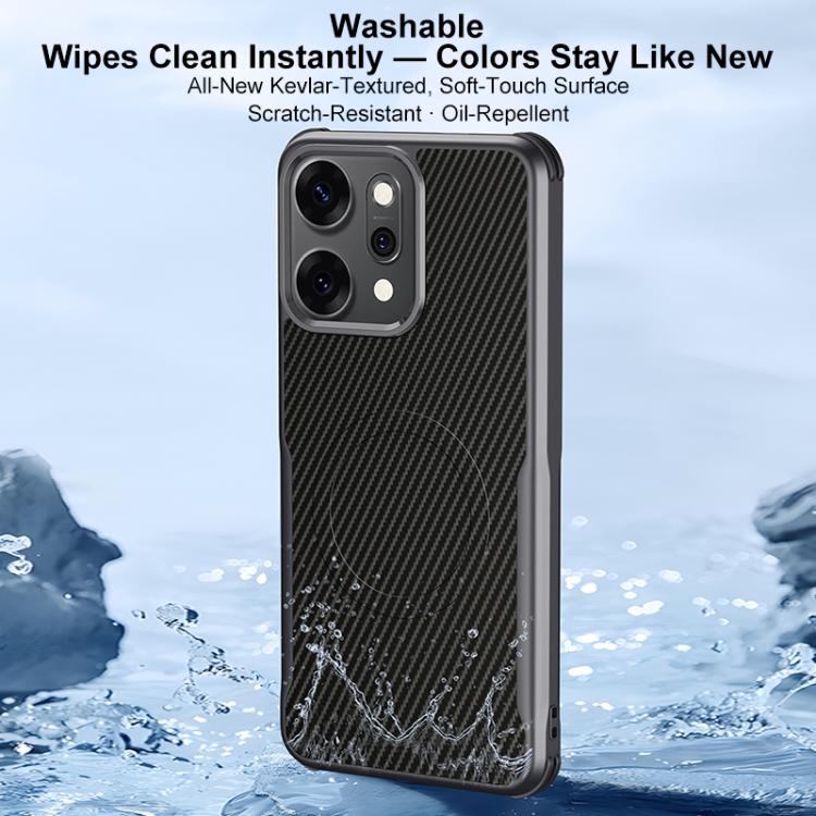 For OPPO Reno14 Global Blade-Style Carbon Fiber Texture Magnetic Skin-Feel Phone Case