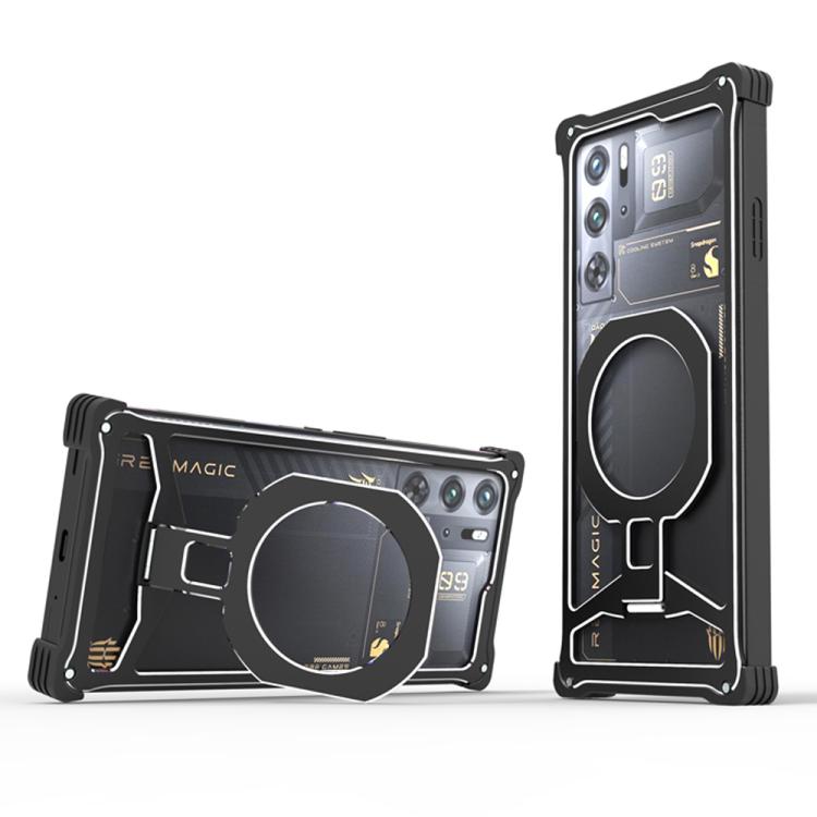 For ZTE nubia RedMagic 9 Pro / 9S Pro Metal Frame Cooling Hollow Magnetic Holder Phone Case
