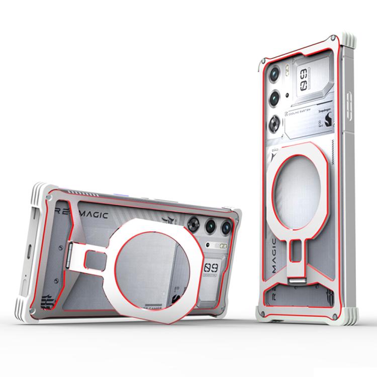 For ZTE nubia RedMagic 9 Pro / 9S Pro Metal Frame Cooling Hollow Magnetic Holder Phone Case
