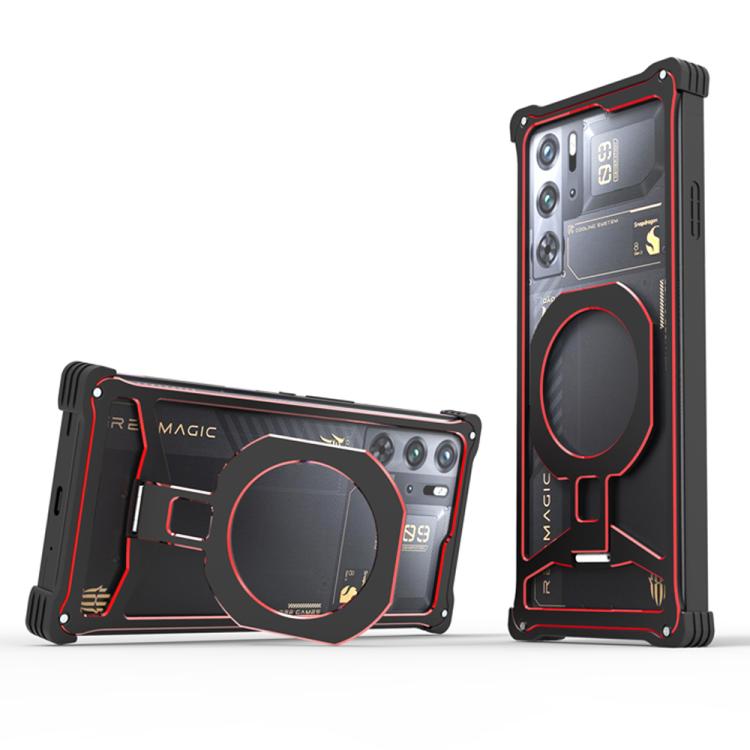 For ZTE nubia RedMagic 10 Pro / 10S Pro Metal Frame Cooling Hollow Magnetic Holder Phone Case