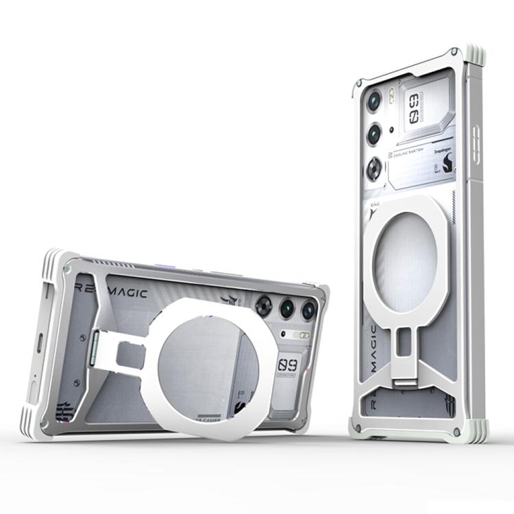 For ZTE nubia RedMagic 10 Pro / 10S Pro Metal Frame Cooling Hollow Magnetic Holder Phone Case