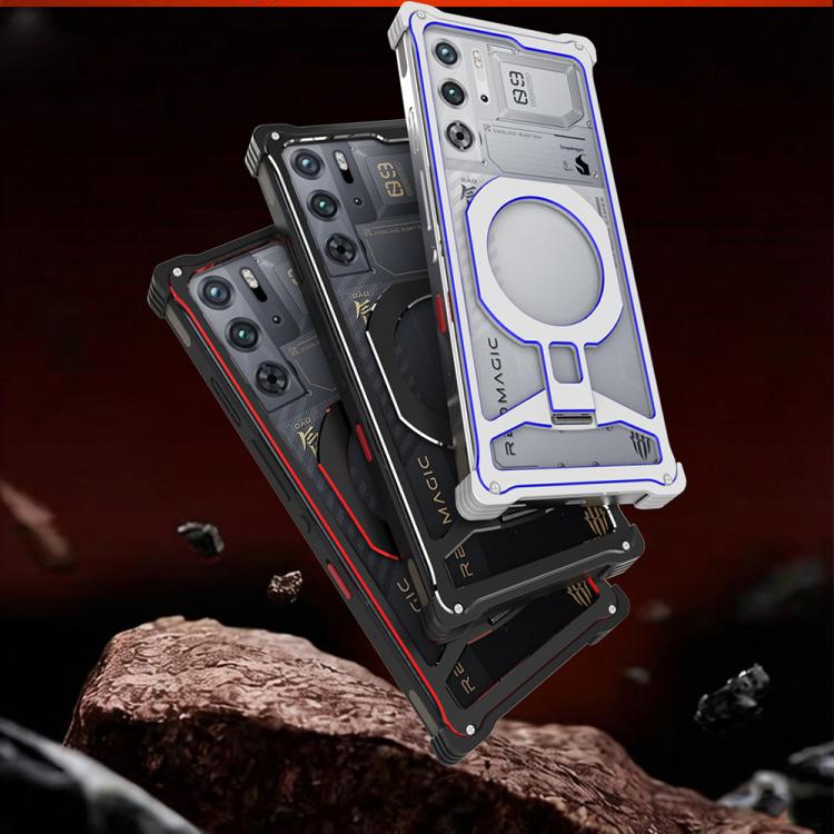 For ZTE nubia RedMagic 10 Pro / 10S Pro Metal Frame Cooling Hollow Magnetic Holder Phone Case