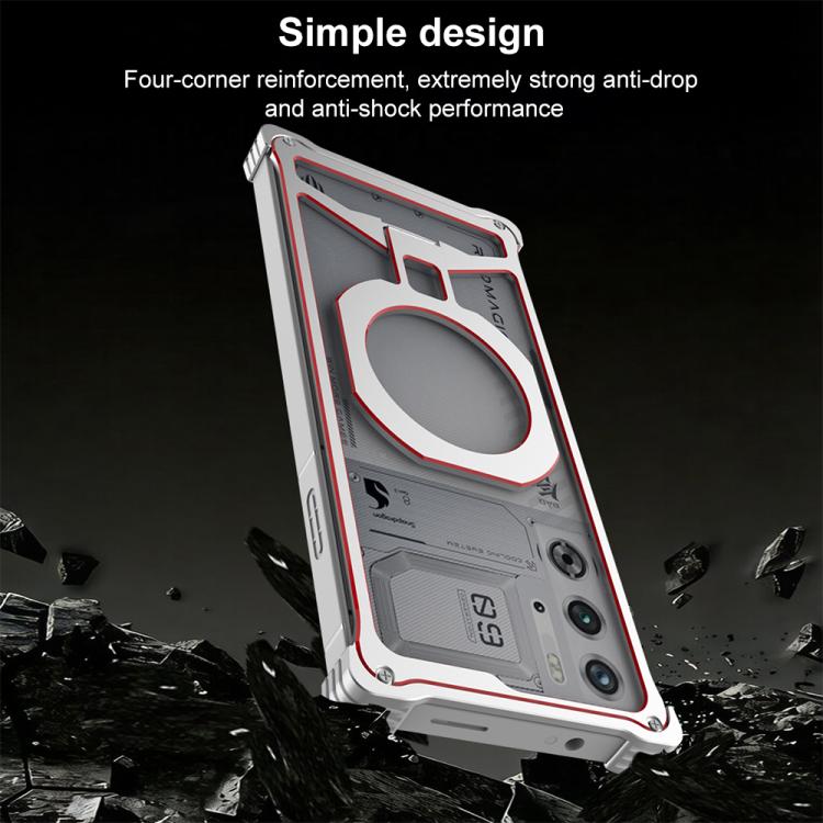 For ZTE nubia RedMagic 9 Pro / 9S Pro Metal Frame Cooling Hollow Magnetic Holder Phone Case