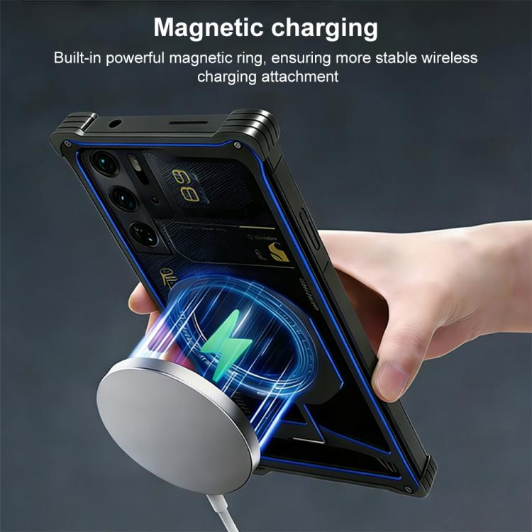 For ZTE nubia RedMagic 9 Pro / 9S Pro Metal Frame Cooling Hollow Magnetic Holder Phone Case