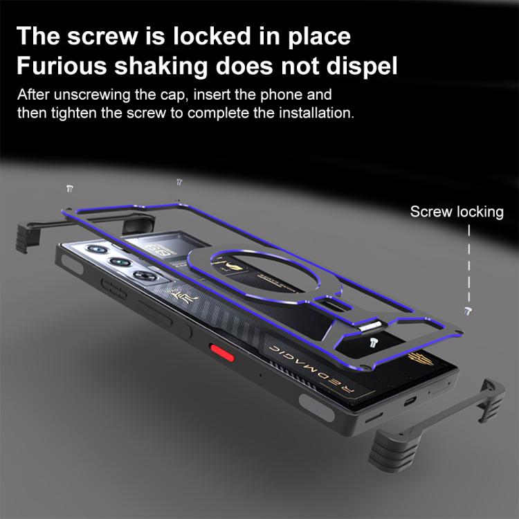 For ZTE nubia RedMagic 9 Pro / 9S Pro Metal Frame Cooling Hollow Magnetic Holder Phone Case