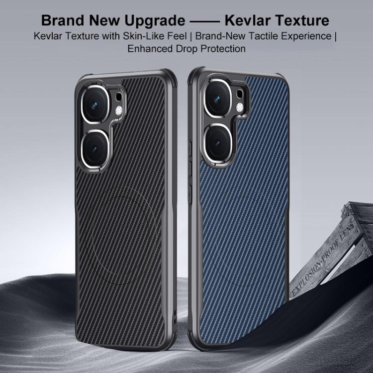 For vivo iQOO Neo9 Blade-Style Carbon Fiber Texture Magnetic Skin-Feel Phone Case