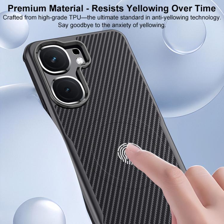 For vivo iQOO Neo9 Blade-Style Carbon Fiber Texture Magnetic Skin-Feel Phone Case