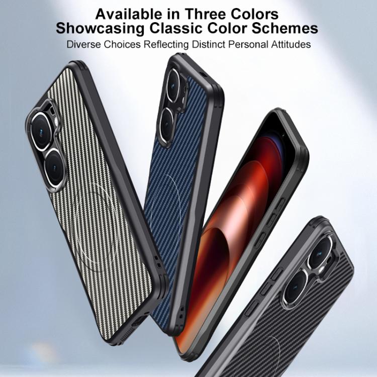 For vivo iQOO Neo9 Blade-Style Carbon Fiber Texture Magnetic Skin-Feel Phone Case