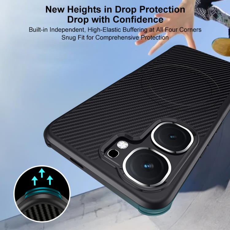 For vivo iQOO Neo9 Blade-Style Carbon Fiber Texture Magnetic Skin-Feel Phone Case