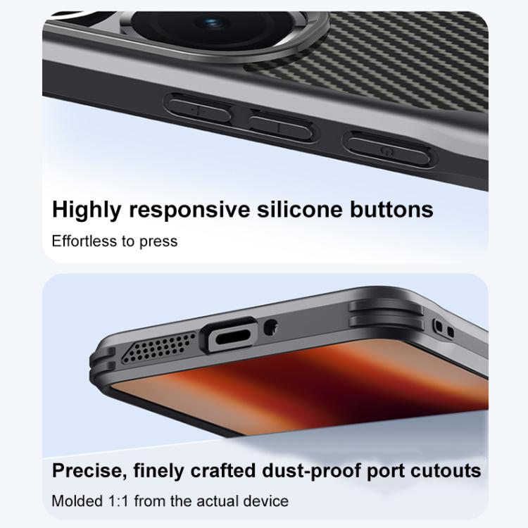 For vivo iQOO Neo9 Blade-Style Carbon Fiber Texture Magnetic Skin-Feel Phone Case