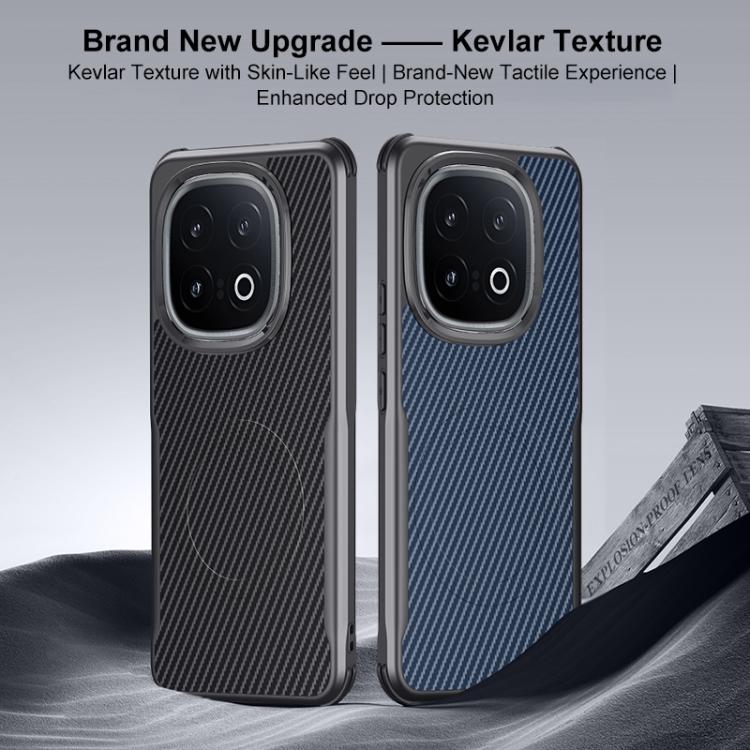 For vivo iQOO 13 Blade-Style Carbon Fiber Texture Magnetic Skin-Feel Phone Case