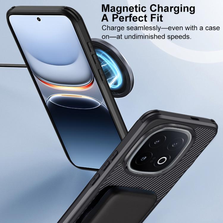 For vivo iQOO 13 Blade-Style Carbon Fiber Texture Magnetic Skin-Feel Phone Case