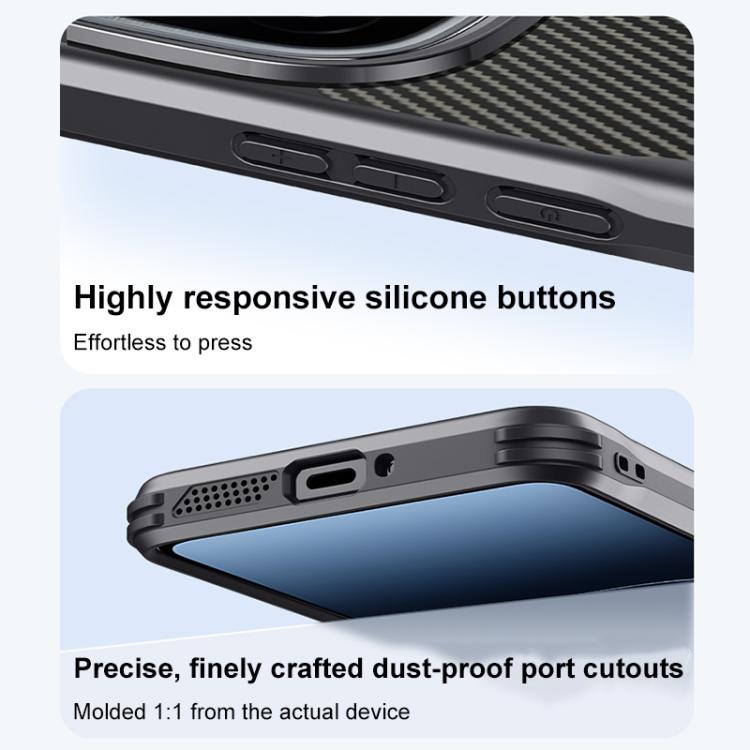 For vivo iQOO 13 Blade-Style Carbon Fiber Texture Magnetic Skin-Feel Phone Case
