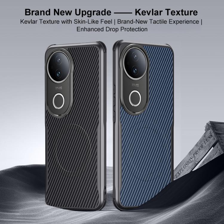 For vivo S20 Blade-Style Carbon Fiber Texture Magnetic Skin-Feel Phone Case