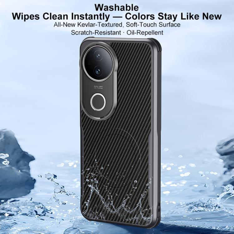 For vivo S20 Pro Blade-Style Carbon Fiber Texture Magnetic Skin-Feel Phone Case