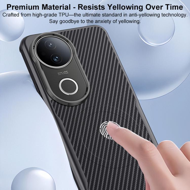 For vivo S20 Pro Blade-Style Carbon Fiber Texture Magnetic Skin-Feel Phone Case
