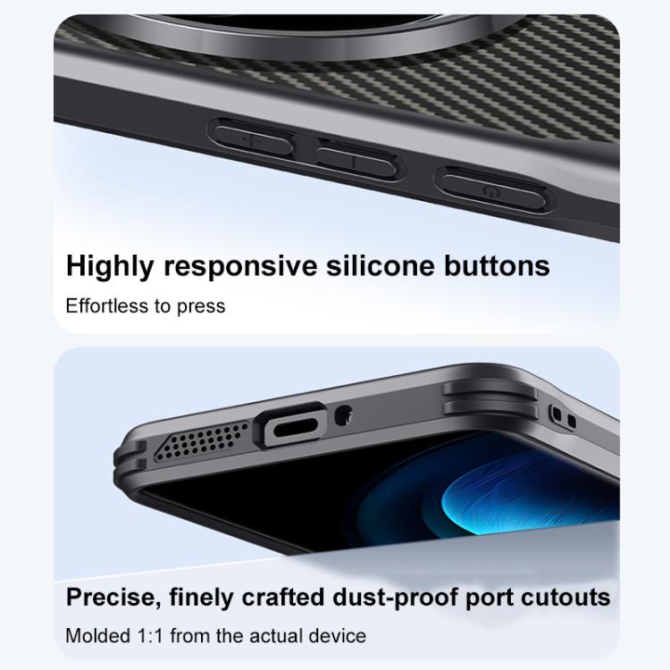 For vivo X100s Blade-Style Carbon Fiber Texture Magnetic Skin-Feel Phone Case