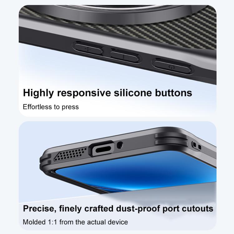 For vivo X200 Pro Blade-Style Carbon Fiber Texture Magnetic Skin-Feel Phone Case