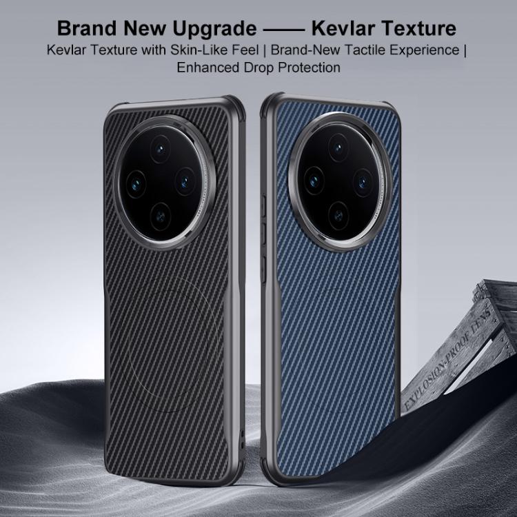 For vivo Y300 Pro Blade-Style Carbon Fiber Texture Magnetic Skin-Feel Phone Case