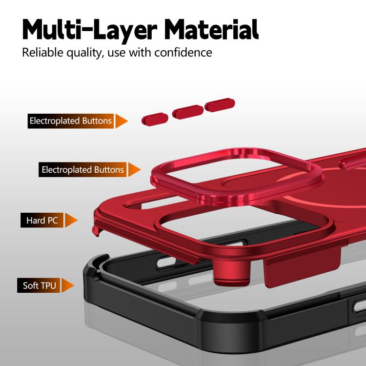 For iPhone 17 Pro Max Solid Color 2 in 1 Magnetic Airbag Shockproof Phone Case