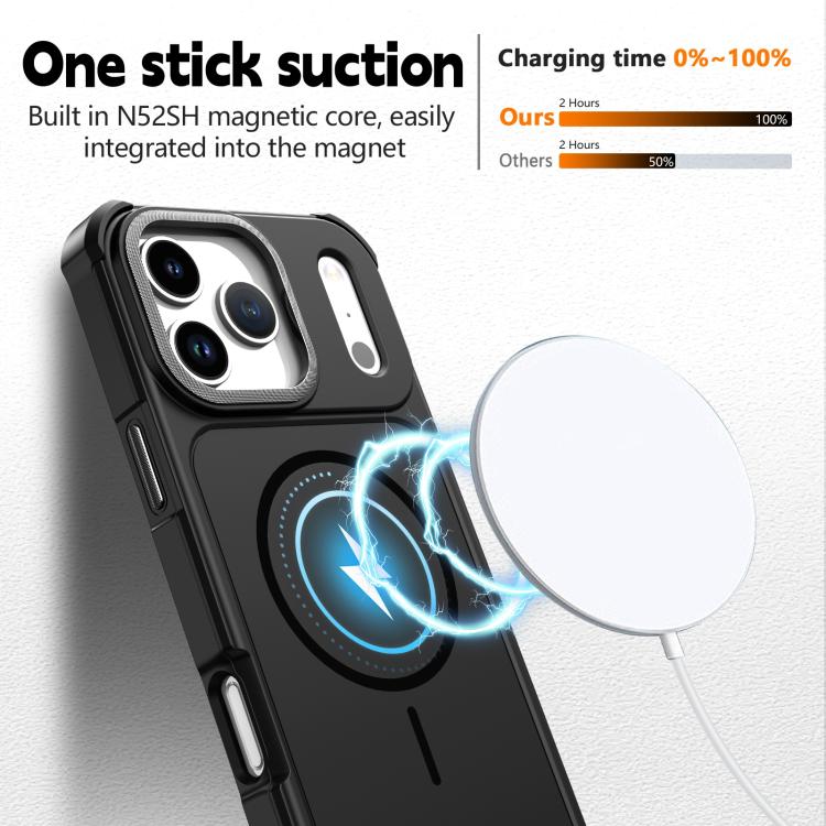 For iPhone 11 Pro Max Solid Color 2 in 1 Magnetic Airbag Shockproof Phone Case