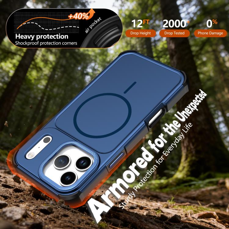 For iPhone 11 Pro Max Solid Color 2 in 1 Magnetic Airbag Shockproof Phone Case