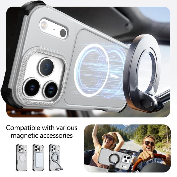 For iPhone 11 Pro Max Solid Color 2 in 1 Magnetic Airbag Shockproof Phone Case