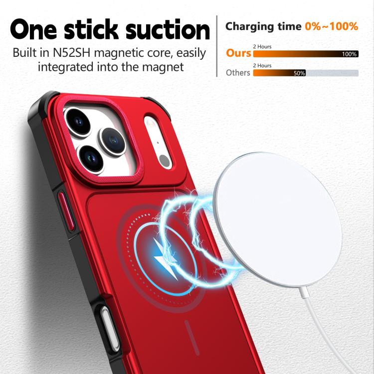 For iPhone 14 / 13 Solid Color 2 in 1 Magnetic Airbag Shockproof Phone Case
