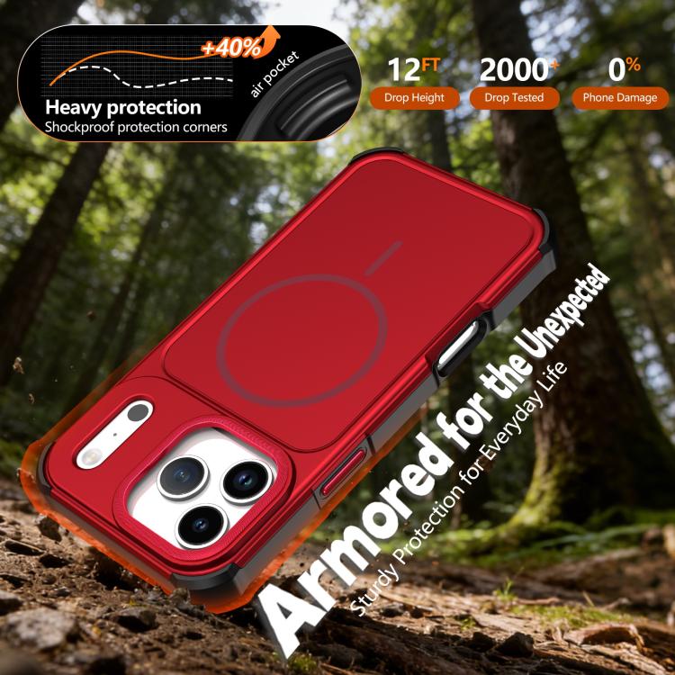 For iPhone 13 Pro Solid Color 2 in 1 Magnetic Airbag Shockproof Phone Case