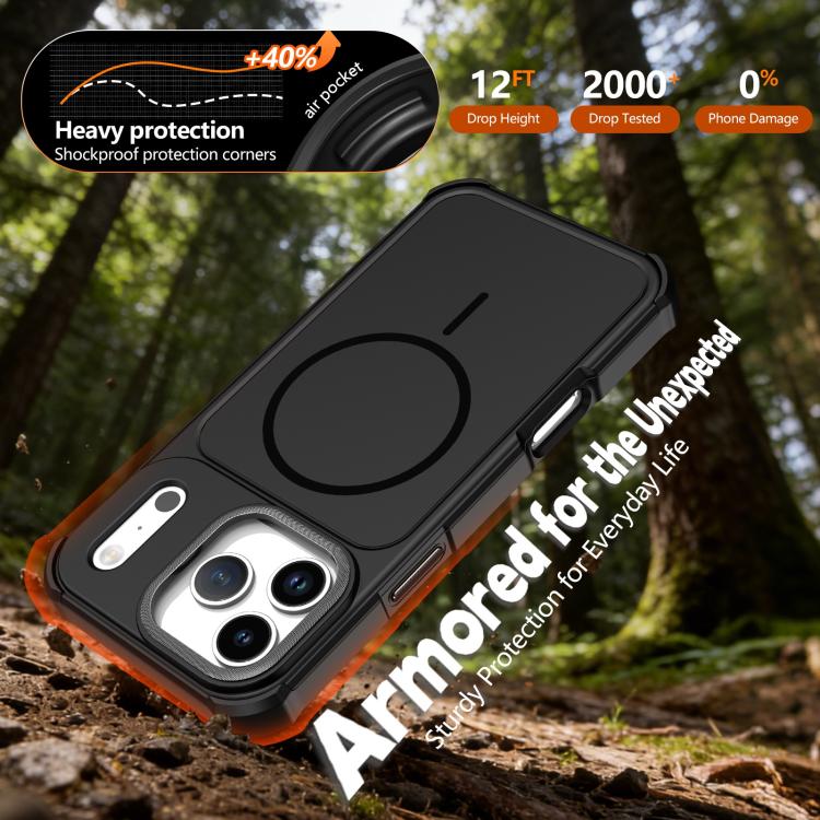 For iPhone 13 Pro Max Solid Color 2 in 1 Magnetic Airbag Shockproof Phone Case