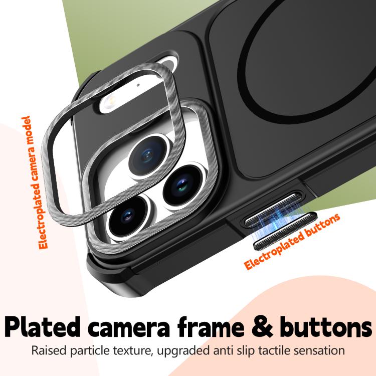 For iPhone 13 Pro Max Solid Color 2 in 1 Magnetic Airbag Shockproof Phone Case