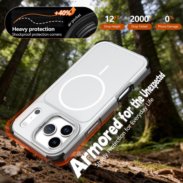 For iPhone 14 Pro Solid Color 2 in 1 Magnetic Airbag Shockproof Phone Case