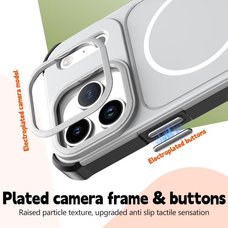 For iPhone 14 Pro Solid Color 2 in 1 Magnetic Airbag Shockproof Phone Case