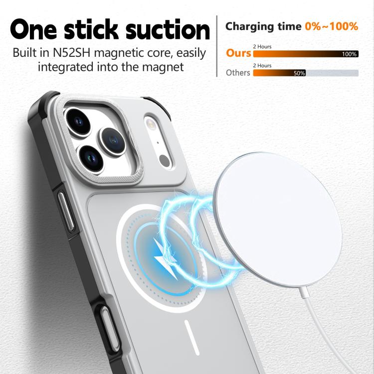 For iPhone 15 Pro Solid Color 2 in 1 Magnetic Airbag Shockproof Phone Case