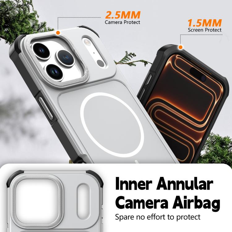 For iPhone 15 Pro Max Solid Color 2 in 1 Magnetic Airbag Shockproof Phone Case