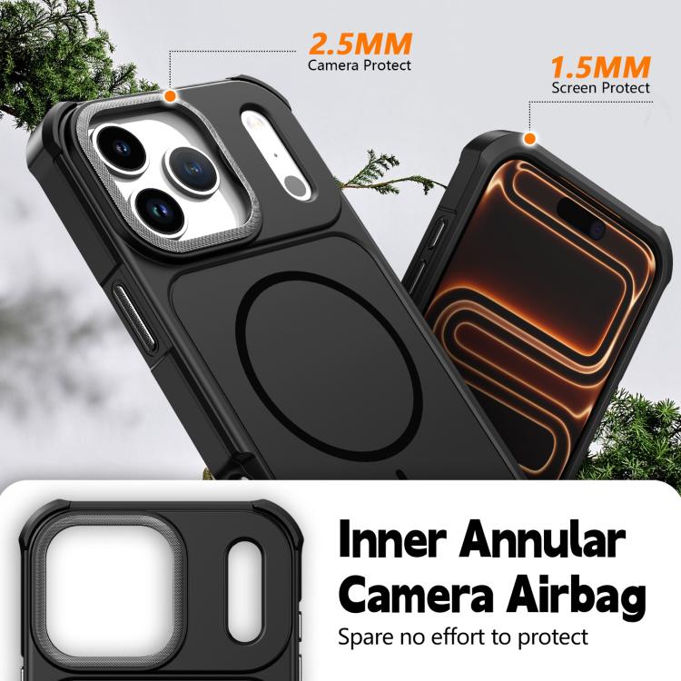 For iPhone 16 Pro Max Solid Color 2 in 1 Magnetic Airbag Shockproof Phone Case