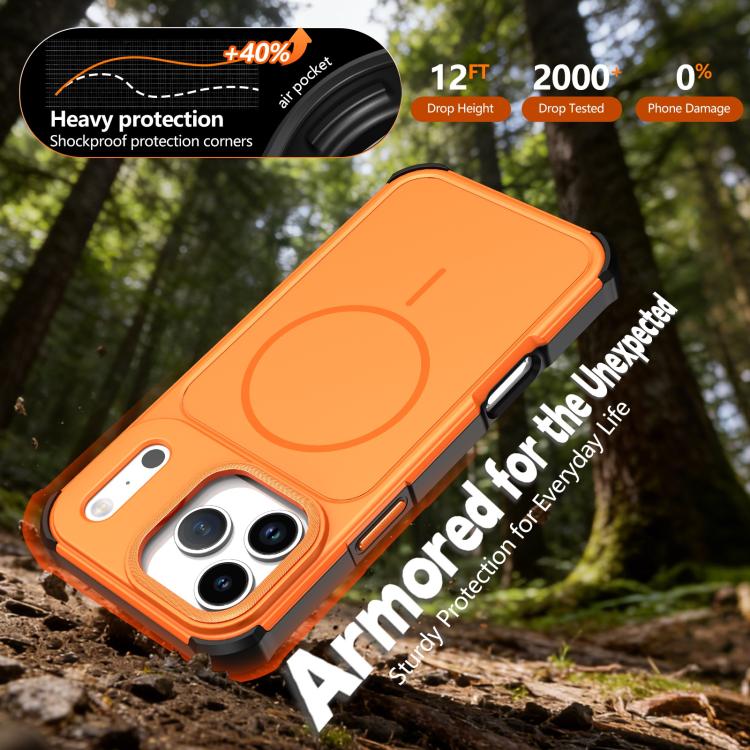 For iPhone Air Solid Color 2 in 1 Magnetic Airbag Shockproof Phone Case